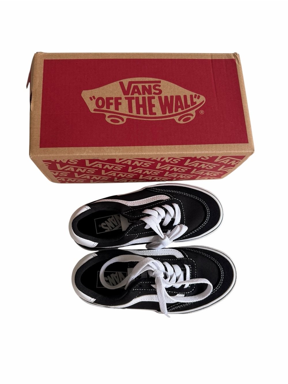 NWT Vans Brooklyn LS Youth Sneakers | Black/White | Size 12.5 YT | New in Box - Picture 2 of 8